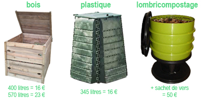 composteurs bois, plastique et lombricomposteurs en vente 